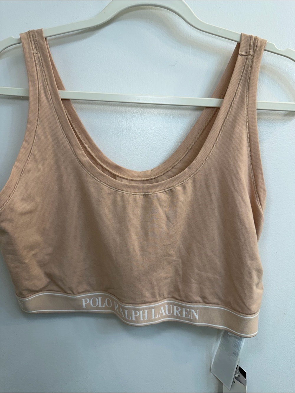 Ralph Lauren Nude/Tan Cotton Bralette with Logo Band